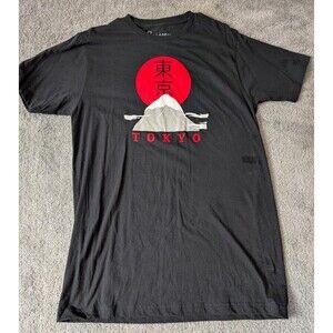 Bowery Supply Co T Shirt Graphic Print Tokyo Japan Men's Size Large Black